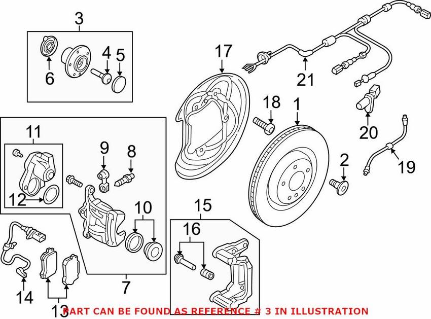 Audi Wheel Bearing and Hub Assembly – Rear 8W0598611A