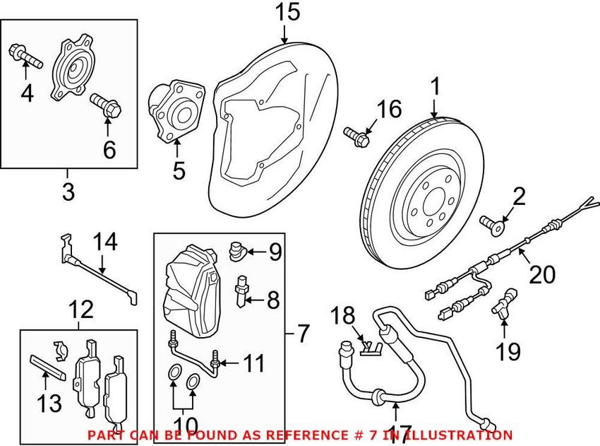 Audi Disc Brake Caliper – Front Driver Side 8W0615107C