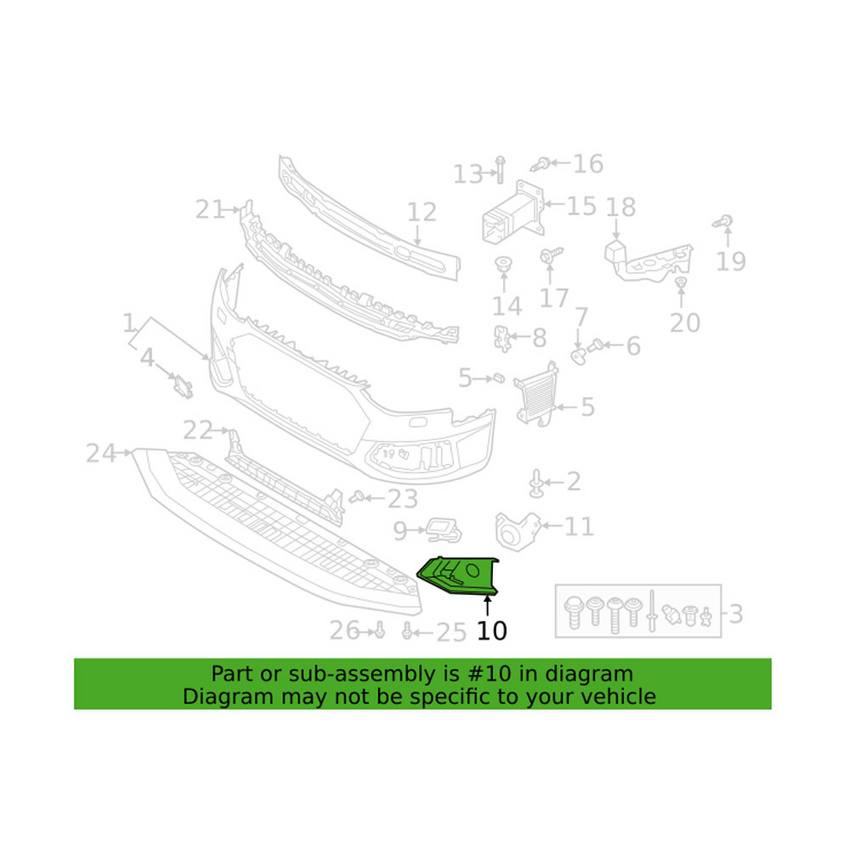 Grille – Front Driver Side (Outer) (Without S Line) (Black/Aluminum)