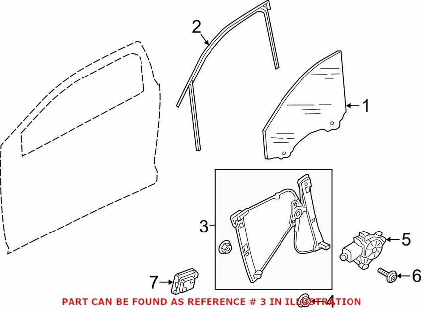 Audi Window Regulator – Front Driver Side 8W0837461