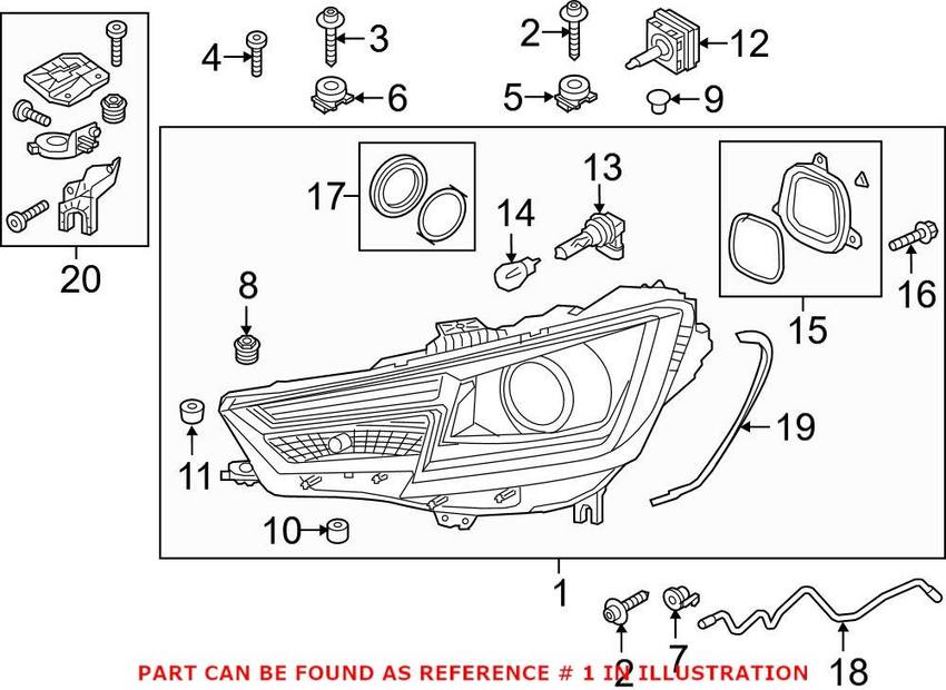 Audi Headlight Assembly – Front Driver Side 8W0941043B