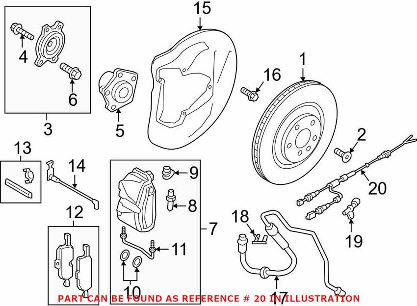 Audi ABS Wheel Speed Sensor Wiring Harness – Front Driver Side 8W0972251