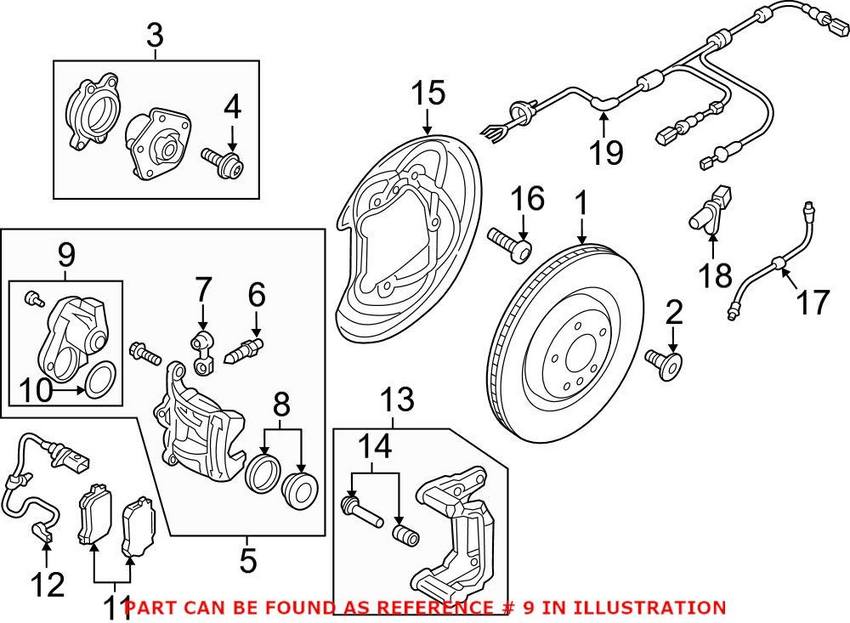 Audi Parking Brake Actuator – Rear 8W0998281