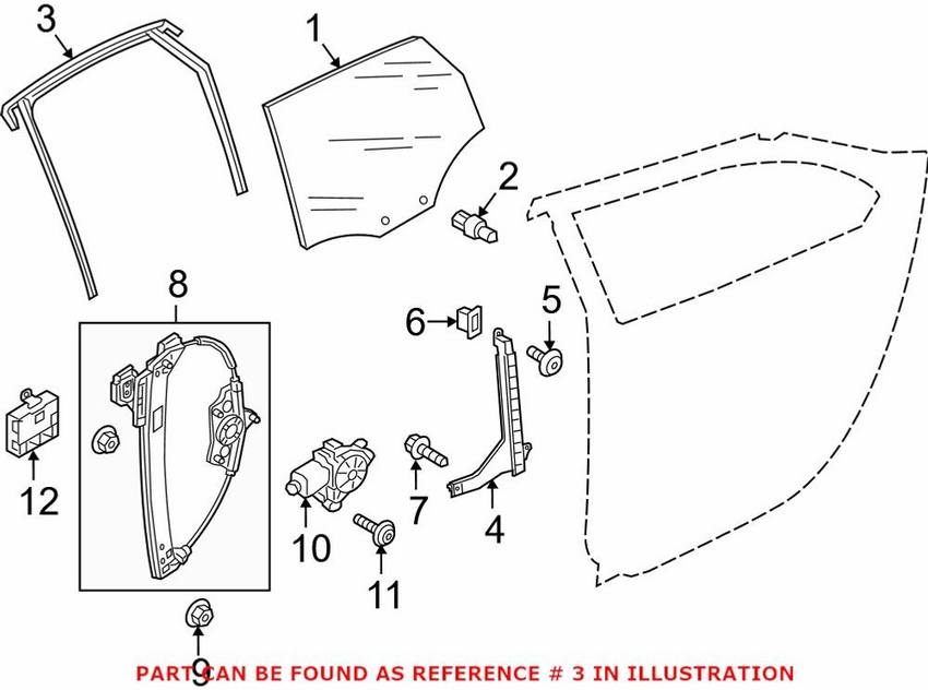 Window Channel – Rear Passenger Side