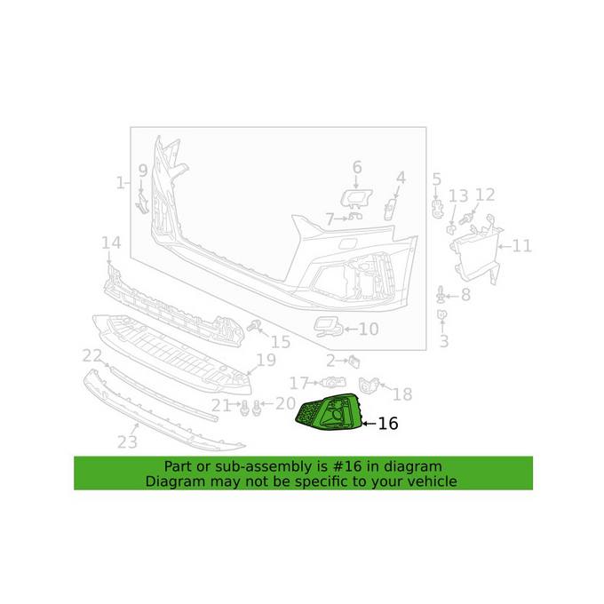 Audi Grille 8W6807681T3Q7 – Genuine VW/Audi