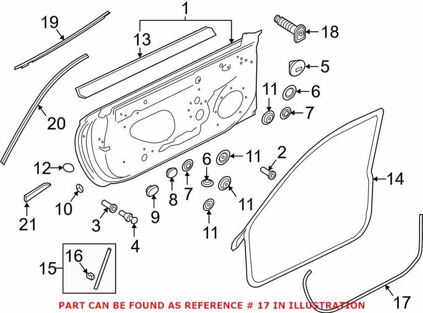 Audi Door Seal – Front Outer 8W6837911