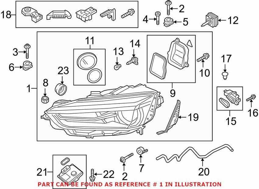 Audi Headlight Assembly – Front Passenger Side 8W6941044E