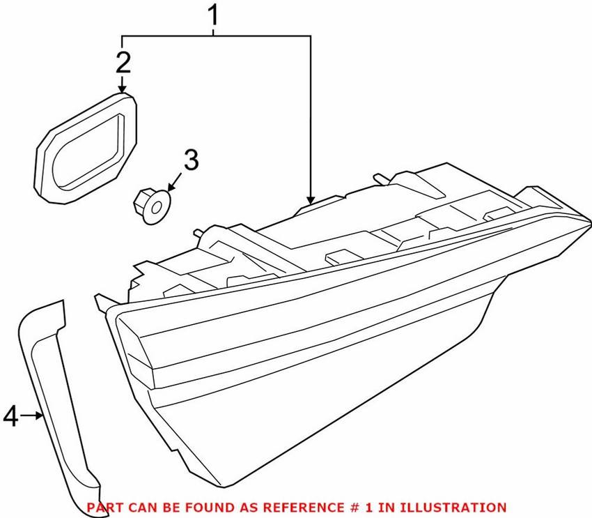 Audi Tail Light Assembly – Driver Side Inner 8W6945093F