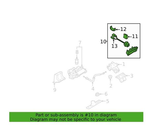 Audi Tailgate Release Switch Connector 8W8827566D – Genuine VW/Audi