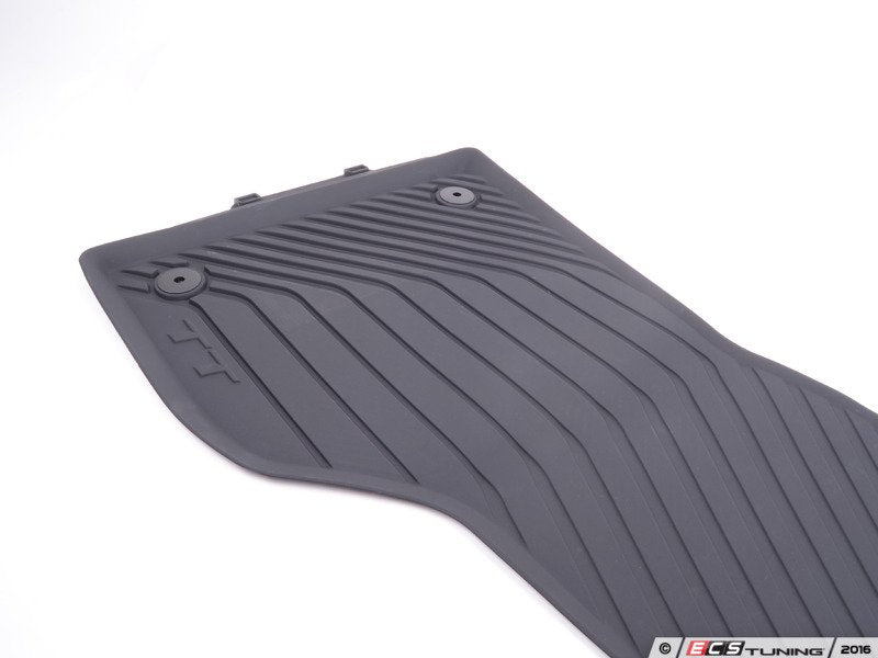 All Weather Rubber Floor Mat Set - Black