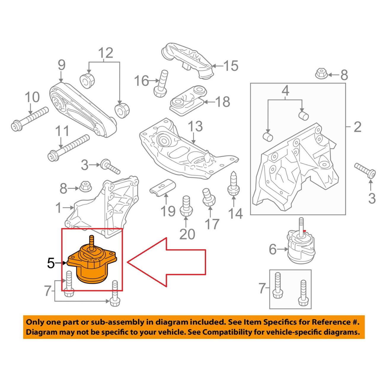 Porsche Engine Mount 94637505822 – OE Supplier 94637505822