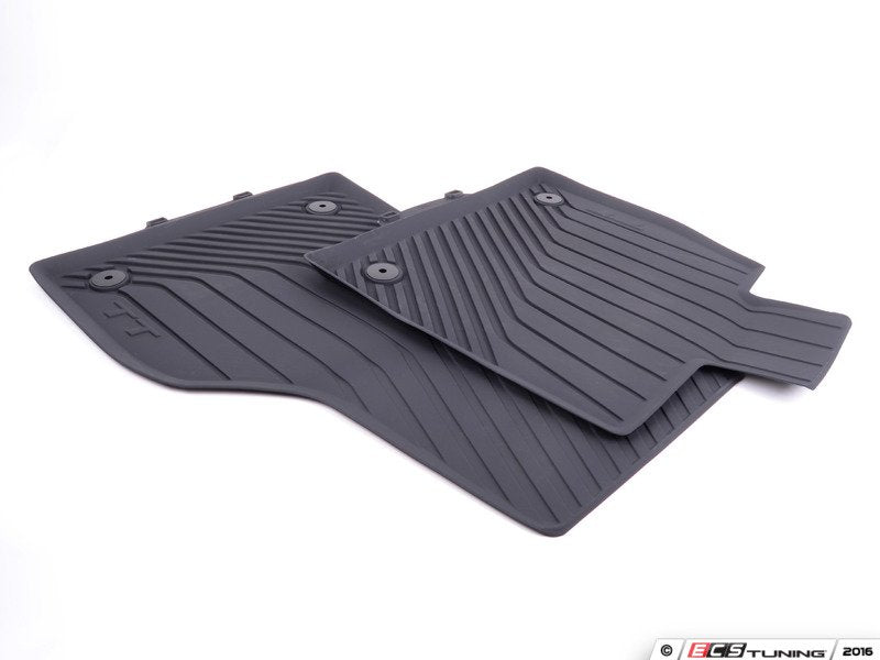 All Weather Rubber Floor Mat Set - Black