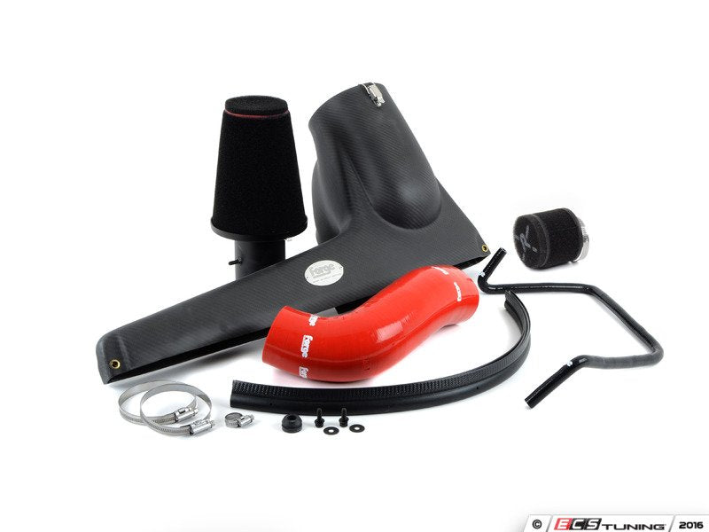 Gloss Carbon Fiber Cold Air Intake System - Red Hose