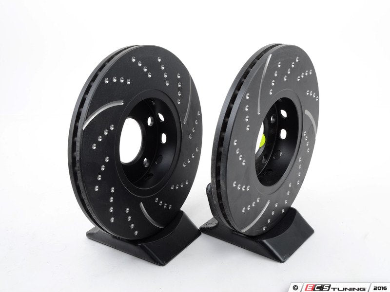 Front Dimpled & Slotted Brake Rotors - Pair (288x25)