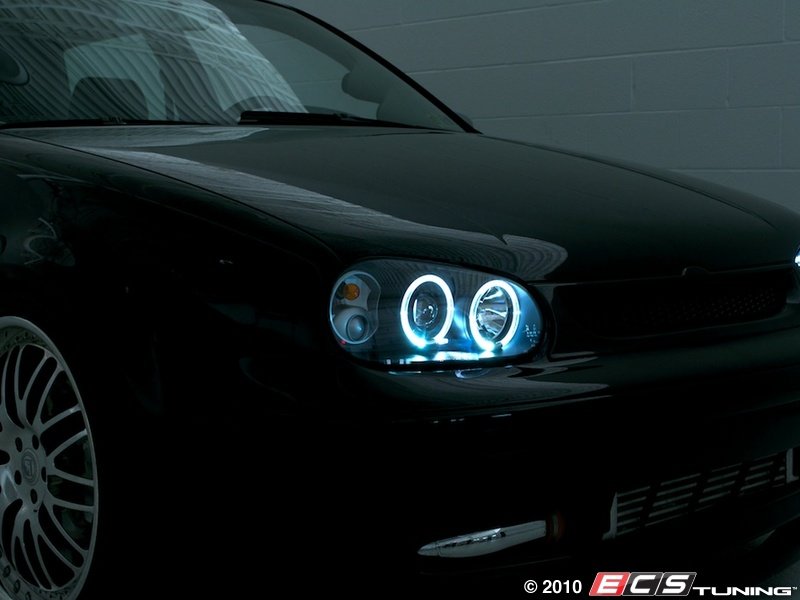 Angel Eye Projector Headlight Set - Black