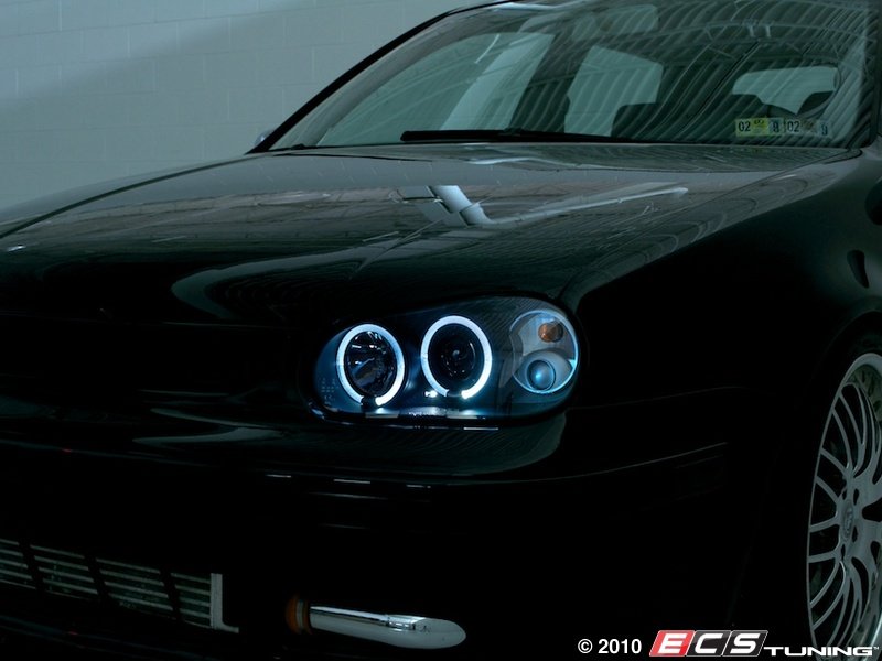 Angel Eye Projector Headlight Set - Black