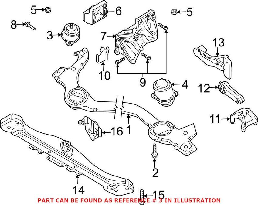 Porsche Engine Mount 94837505001