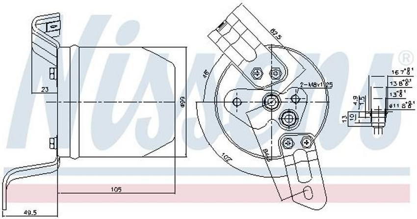 BMW A/C Receiver Drier 64538372977 – Nissens 95004