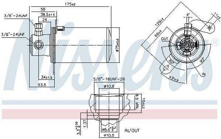 Mercedes A/C Receiver Drier 2028300083 – Nissens 95078