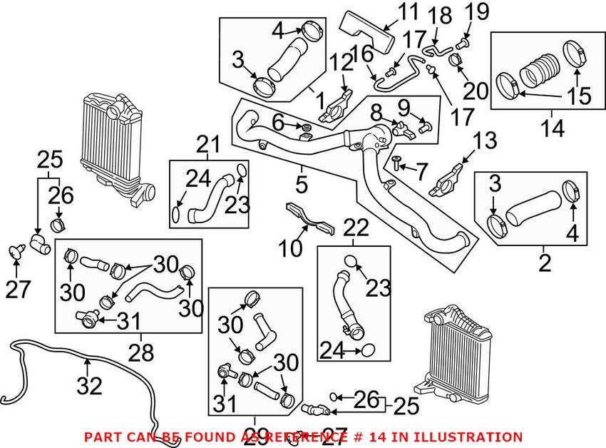 Porsche Intercooler Pipe 95B145832C – Genuine Porsche