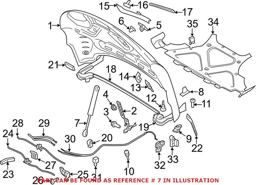 Porsche Hood Lift Support 95B823359