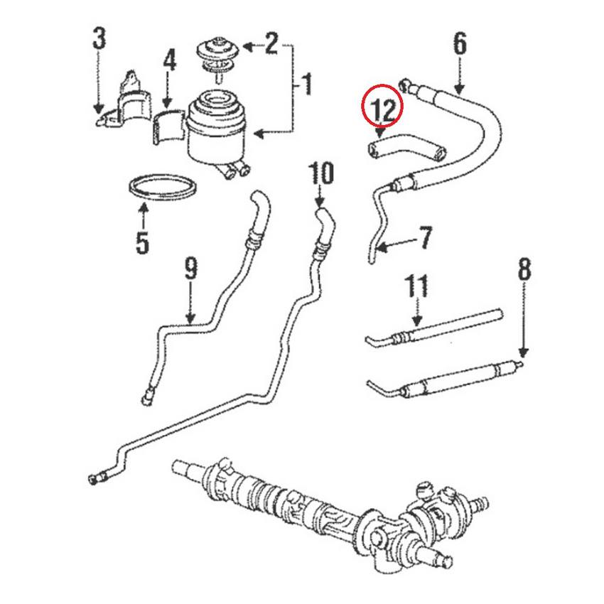 Porsche Power Steering Suction Hose 96434744503