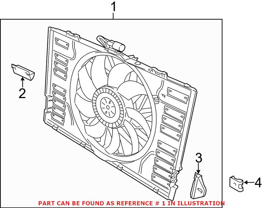 Engine Cooling Fan Assembly (With Fan Blade and Motor)