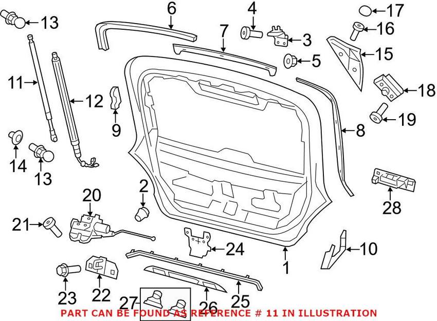 Porsche Hatch Lift Support 97051257100