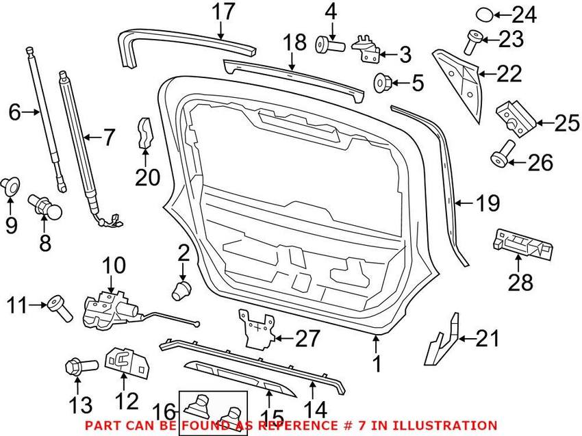 Porsche Hatch Lift Support 97051257318