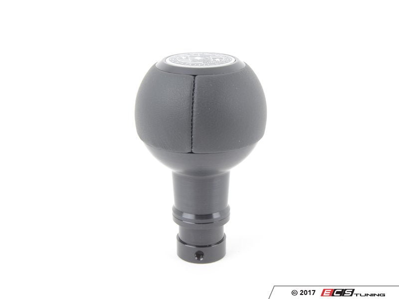 GS2 Heavy Weight Shift Knob -Black Anodized - Smooth Black Nappa Leather