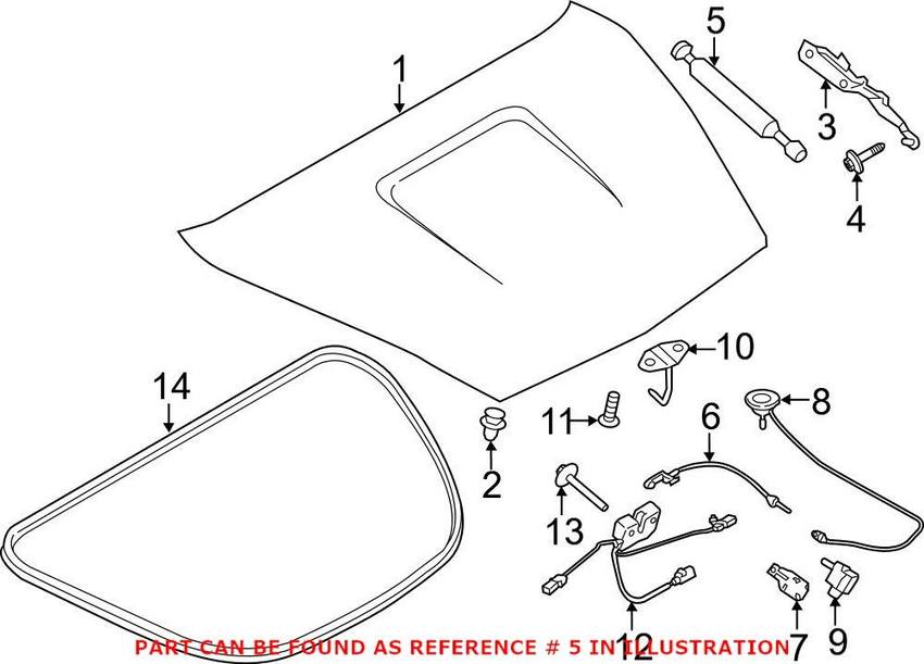 Porsche Trunk Lift Support 98151255102