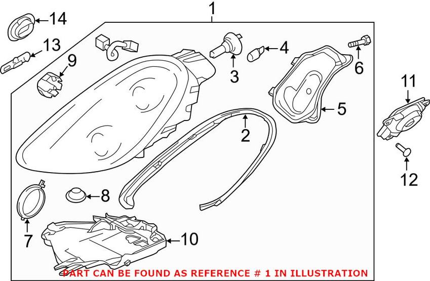 Porsche Headlight Assembly 98163122608 – Genuine Porsche