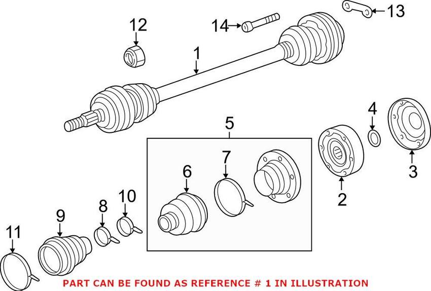 Porsche Axle Assembly – Rear Driver Side (New) 98733202423