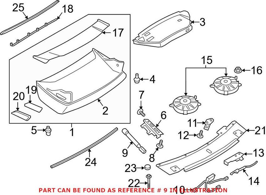 Porsche Hood Lift Support 99151255180