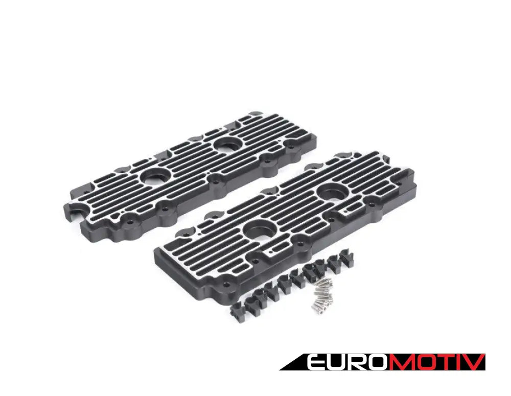 993 Billet Aluminum Lower Valve Cover Pair - Black / Brushed