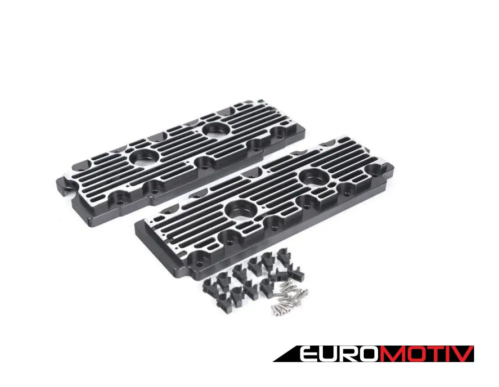 993 Billet Aluminum Upper Valve Cover Pair - Black / Brushed