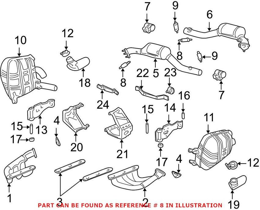 Porsche Oxygen Sensor – Rear 99360611801