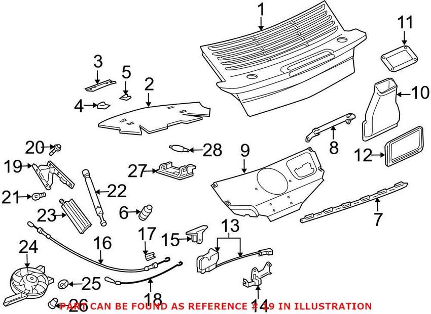 Trunk Hinge – Rear Passenger Side