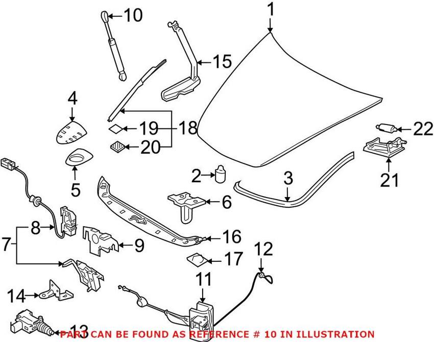 Porsche Hood Lift Support 99751155101