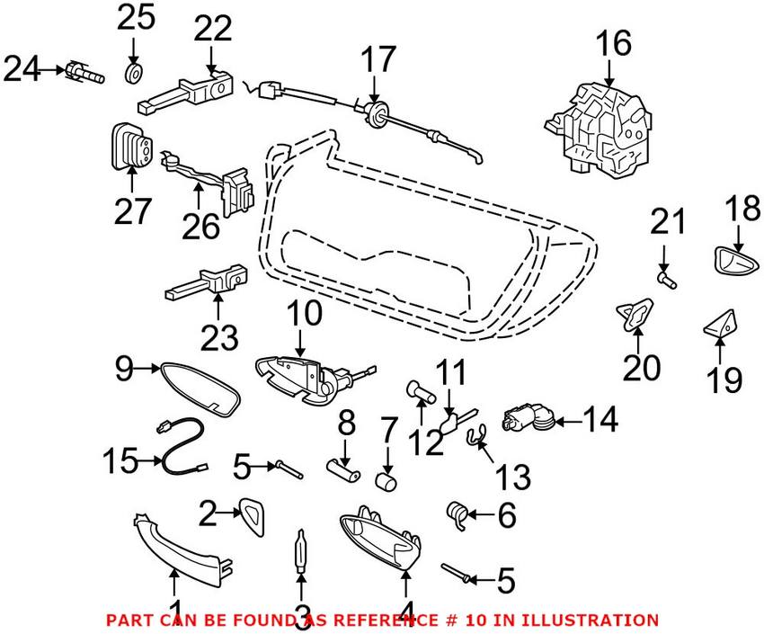 Porsche Exterior Door Handle Reinforcement 99753896304 – Genuine Porsche