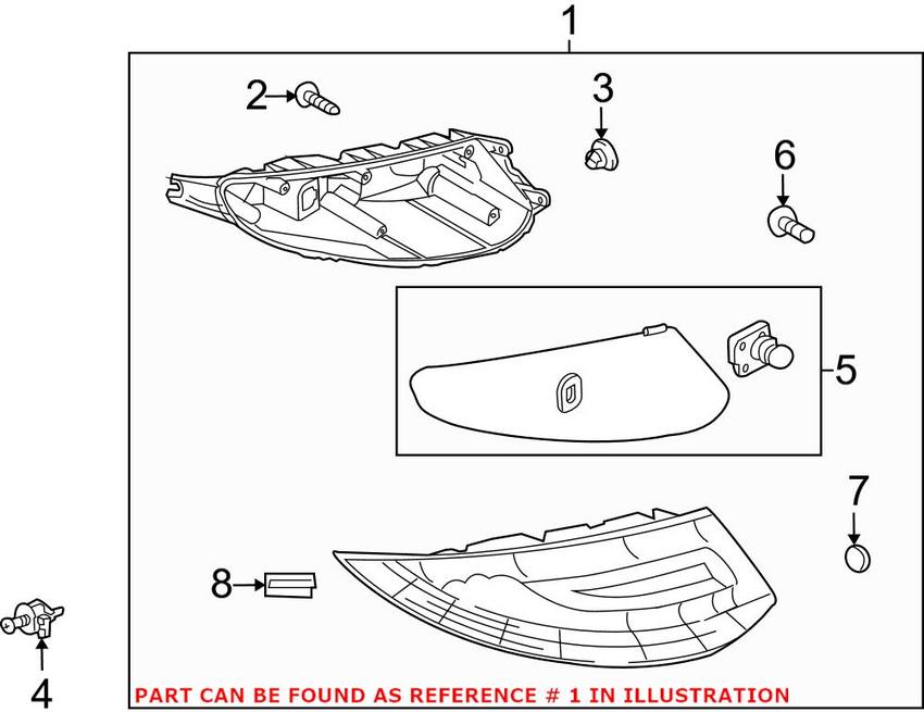 Tail Light Assembly – Pasenger Side (Without Clear Lens)