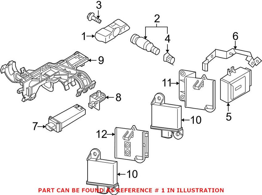 Porsche Tire Pressure Monitoring System (TPMS) Sensor 9A790727506 – Genuine Porsche