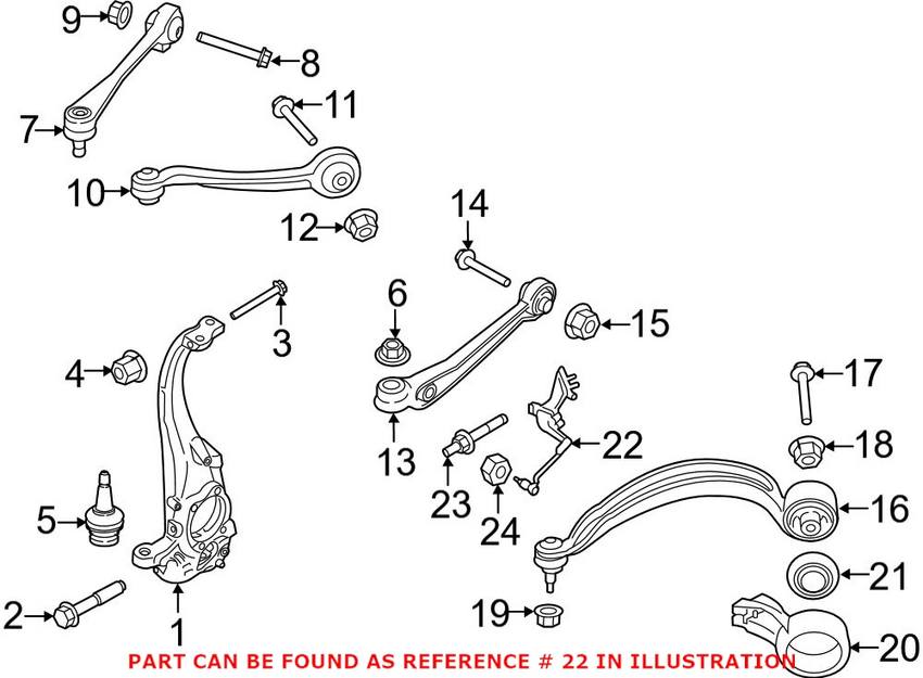 Suspension Ride Height Sensor – Front Pasenger Side