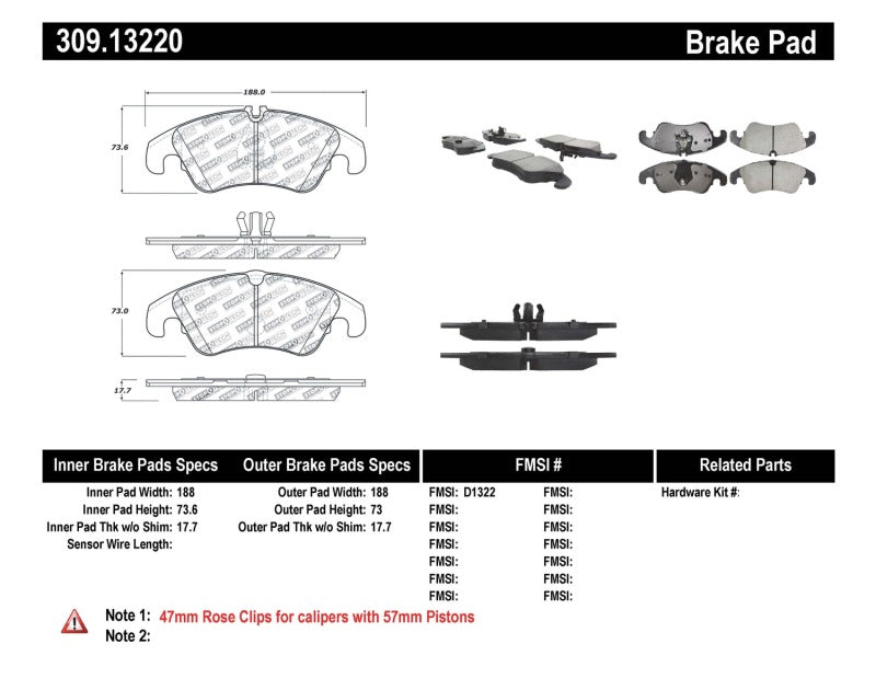 StopTech Performance 08-10 Audi A5 / 10 S4 / 09-10 Audi A4 (except Quattro) Front Brake Pads