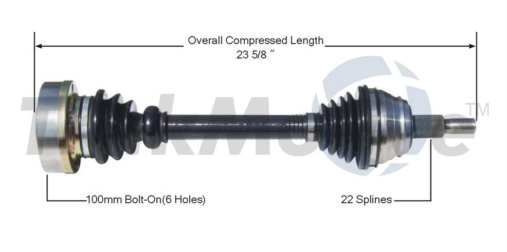 Audi VW CV Axle Shaft – Front Passenger Side – Aftermarket AD8049