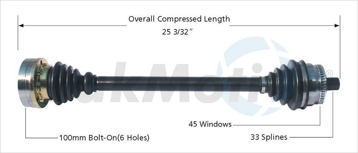Audi VW CV Axle Shaft – Front Passenger Side – Aftermarket AD8080