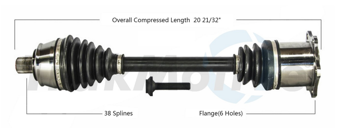 Audi CV Axle Shaft – Front Passenger Side – Aftermarket AD8135
