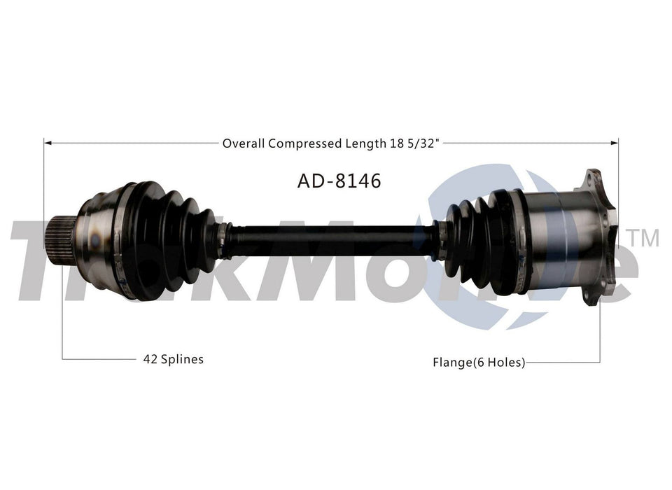 Audi CV Axle Shaft – Front Driver Side – Aftermarket AD8146
