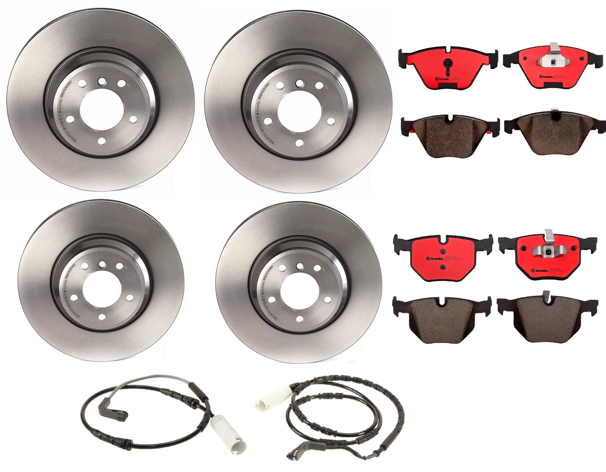 BMW Disc Brake Pad and Rotor Kit – Front and Rear (348mm/336mm) (Ceramic) 34116855000