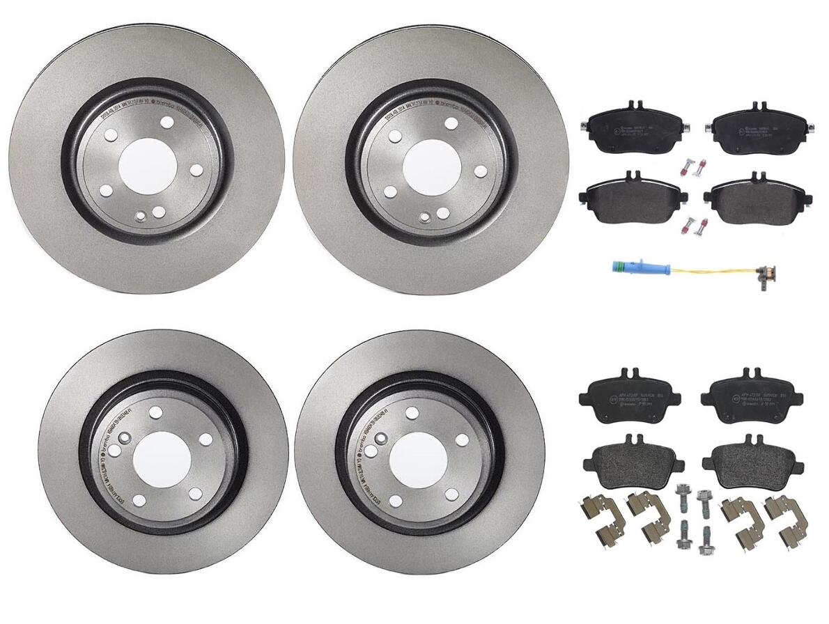 Mercedes Brakes Kit – Pads & Rotors Front and Rear (320mm/295mm) (Low-Met) 1695401617 – Brembo 1598480KIT